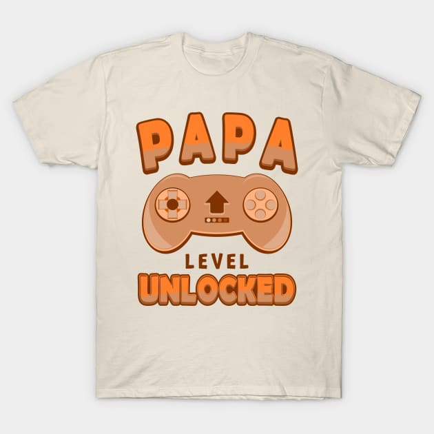 Pregnancy Announcement Papa Level Unlocked Controller T-Shirt by JaussZ